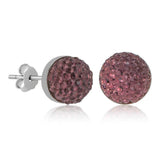 Boucles d'oreilles pour femme serties de cristaux argentés